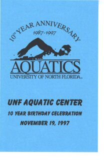 Program: 10th Year Anniversary  Aquatics University of North Florida