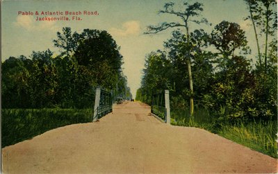 Postcard: Pablo and Atlantic Beach Road, Jacksonville, Florida