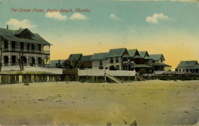 Postcard: The Ocean Front, Pablo Beach, Florida