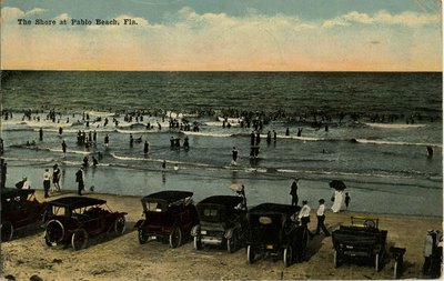 Postcard: The Shore of Pablo Beach, Fla