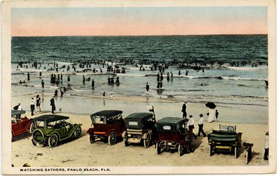 Postcard: Watching Bathers, Pablo Beach, Fla