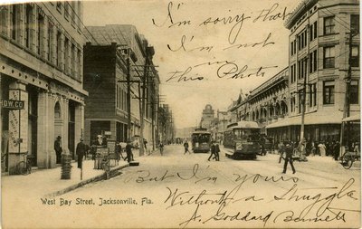 Postcard: West Bay Street, Jacksonville, Florida