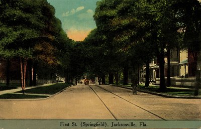 Postcard: First Street (Springfield), Jacksonville, Florida