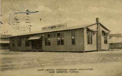 Postcard: Camp Library, American Library Association, Camp Johnston, Jacksonville, Florida