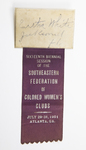 Sixteenth Biennial Session of the Southeastern Federation of Colored Women's Clubs. Badge