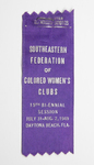 15th Biennial Session, Southeastern Federation of Colored Women's Clubs, Daytona Beach, Florida. Badge