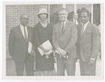 Group in Front of Unidentified Building, Includes U. S. Representative Charles Bennet and Dr. Warren Shell