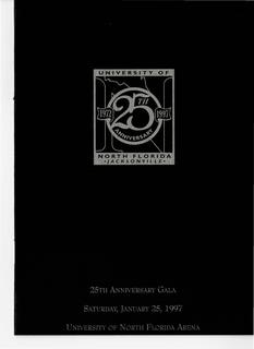 University of North Florida 25th Anniversary Gala Program