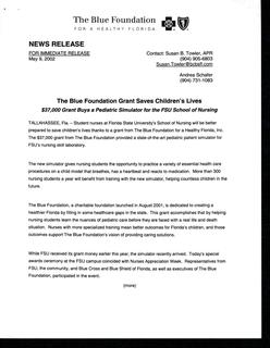 News Release: “The Blue Foundation Grant Saves Children’s Lives”