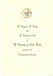 First UNF Commencement Announcement