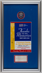 Plaque: Thanks for the Memories Variety Show & Gala by USO of the Greater Jacksonville Area