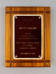 Blue Cross and Blue Shield of Florida Corporate Library to Betty Collins plaque by Blue Cross and Blue Shield of Florida, Inc.