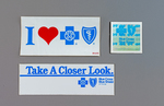 “I ♥ Blue Cross Blue Shield” and "Take a Closer Look" stickers, undated by Blue Cross and Blue Shield of Florida, Inc.