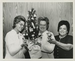 Miniature Christmas Trees Decorated in Medical Supplies by Blue Cross of Florida, Inc. and Blue Shield of Florida, Inc.