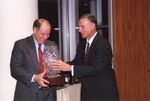Bob Lufrano giving award to Mike Cascone by Blue Cross and Blue Shield of Florida, Inc.
