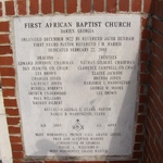 First African Baptist Church Cornerstone Darien, GA