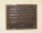 Dickinson Memorial Library Plaque, Orange City, FL by George Lansing Taylor Jr.