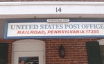 Post Office (17355) Sign, Railroad, PA by George Lansing Taylor Jr.