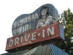 Former Georgia Girl drive-in neon sign Woodbine, GA
