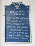 Fairfield County Courthouse historical marker Winnsboro, SC