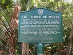 The Three Chimneys Marker (Daughters of the Colonists), Ormond Beach, FL