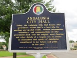 Andalusia City Hall Marker, Andalusia, AL by George Lansing Taylor, Jr.