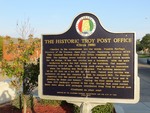 The Historic Troy Post Office Marker (Obverse), Troy, AL