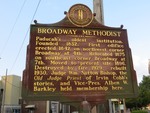Broadway Methodist Marker Paducah, KY by George Lansing Taylor, Jr.