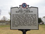 New Salem Baptist Church Marker Sevierville, TN