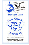 1989 Florida National Jazz Festival Jacksonville Presents the Seventh Annual Great American Jazz Piano Competition by Jacksonville Jazz Festival