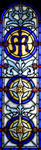 A Stained Glass window with geometric patterns by James Dwight Davis