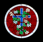 Cross Laced with Flowers Window by James Dwight Davis
