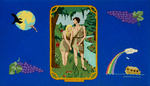 Adam and Eve Needlepoint Kneeler by James Dwight Davis