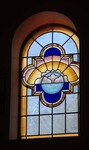 Window Two of Seven depicting Creation. God Creates the Vault of the Sky by James Dwight Davis