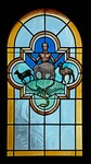 Window Six of Seven Depicting Creation. God Creates Humans to Rule the Creatures. by James Dwight Davis