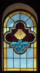 Window One of Seven Depicting the Sacraments. This One shows Water and a Seashell symbolizing Baptism by James Dwight Davis