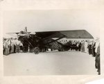 Photograph: Press photograph of Air craft with the Stinson Detroiter painted on the side, Jacksonville Beach, Florida; 1929 by Acme Newspictures