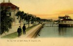 Postcard: The Sea Wall and Bath House, St. Augustine, Florida;