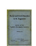 Racial and civil disorders in St. Augustine; report of the Legislative Investigation Committee. by Legislative Investigation Committee.
