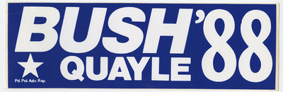 Bush/Quayle 88 bumper sticker 