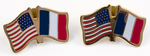 United States of America Flag and French Flag Crossed Pins