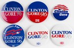 Assorted Clinton Gore Campaign Buttons