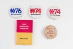 Win with Women and other political buttons