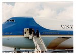 President Bill Clinton stepping off Air Force One, 1996