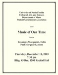 Music of Our Time Featuring Ruxandra Marquardt, violin and Paul Marquardt, piano